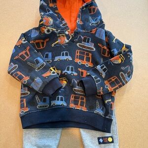 Kids Construction Vehicle Hoodie and Pants Set